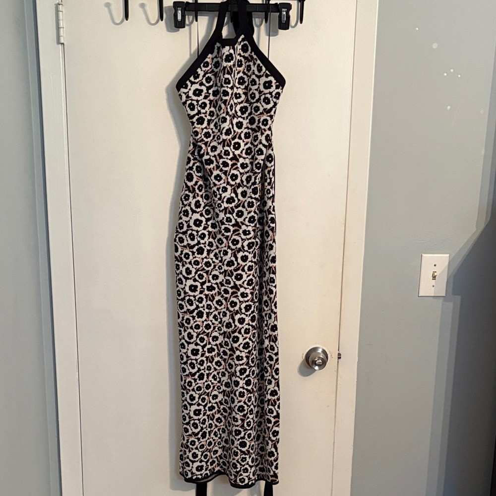 Diane Von Furstenberg Black and White Patterned Maxi Dress